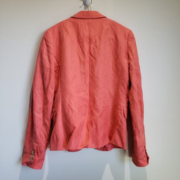 J Crew Schoolboy Blazer Women's 0 Peach Coral 2 Button Closure Lined - Picture 10 of 15